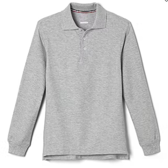 French Toast Other - French Toast Boys Long Sleeve Boxy Fit Polo Shirt Heather grey size M.